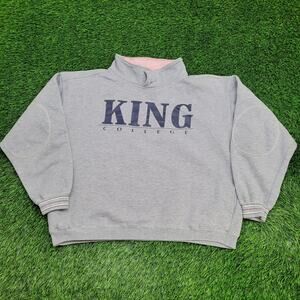 Vintage King-College Crop Collared Sweatshirt XL 25x23 Baggy